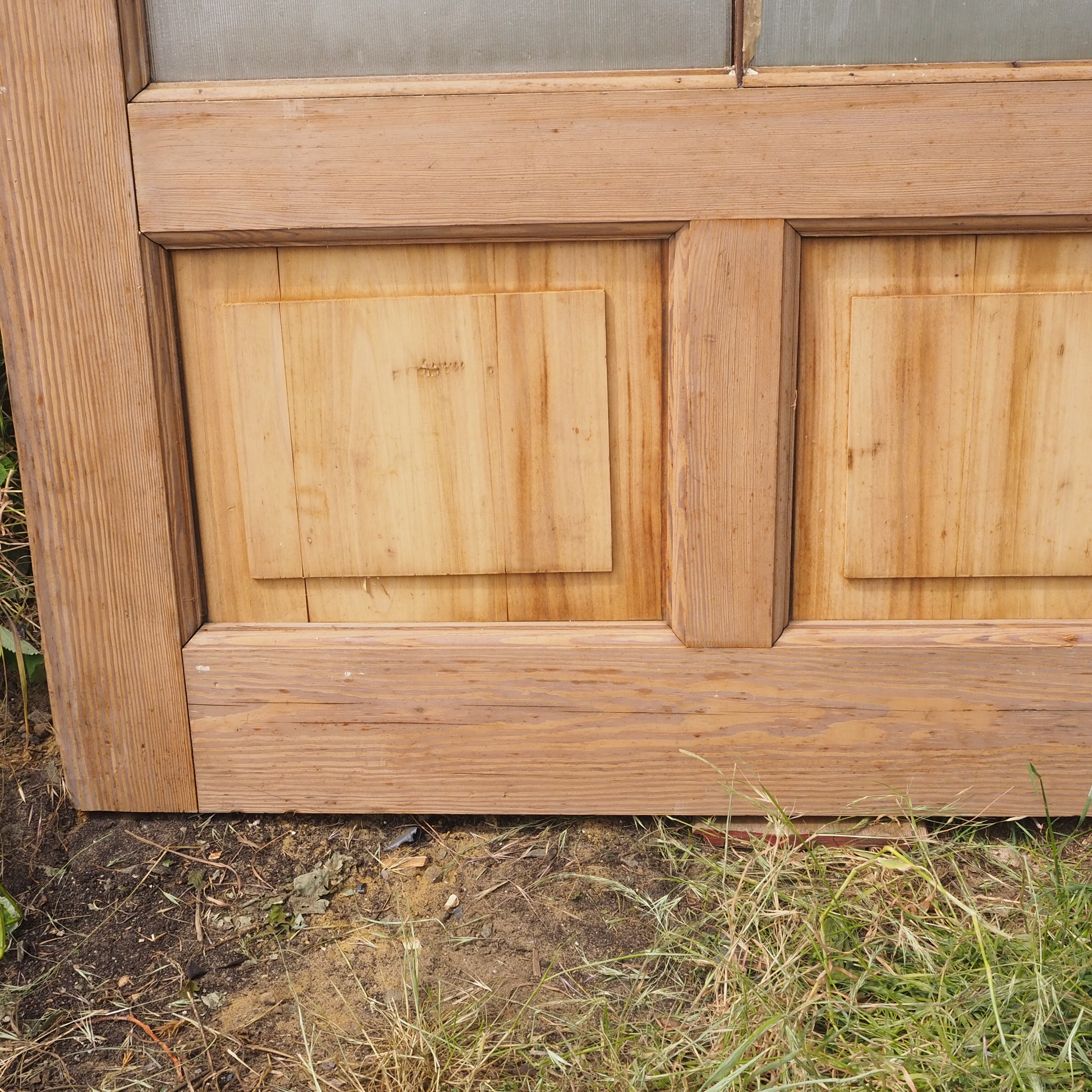 Wooden door with textured glass panels (W. 91 x H. 224,7 cm) - Left