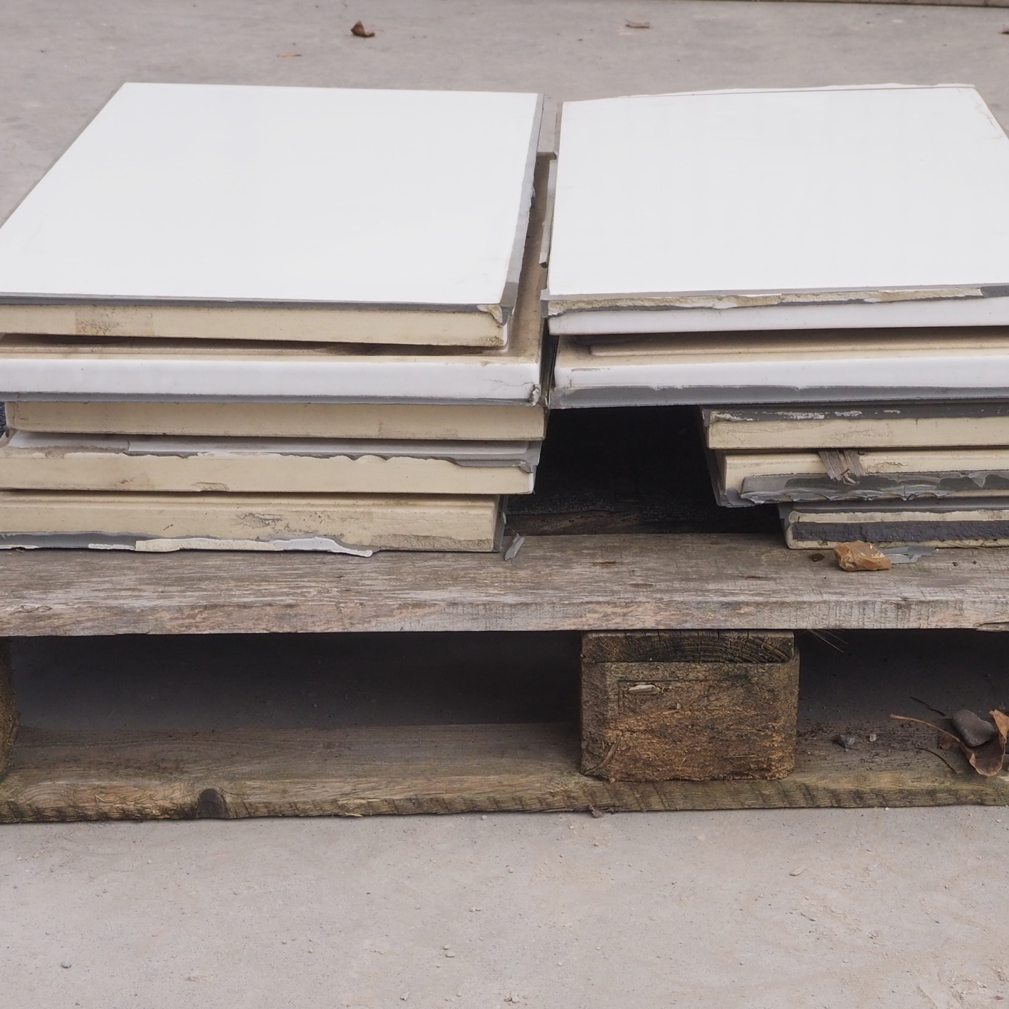 Batch of large porcelain tiles from laboratory worktops