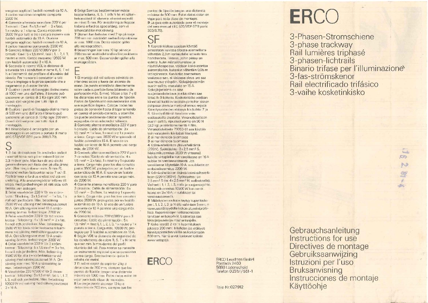 ERCO tracks for lighting (used)