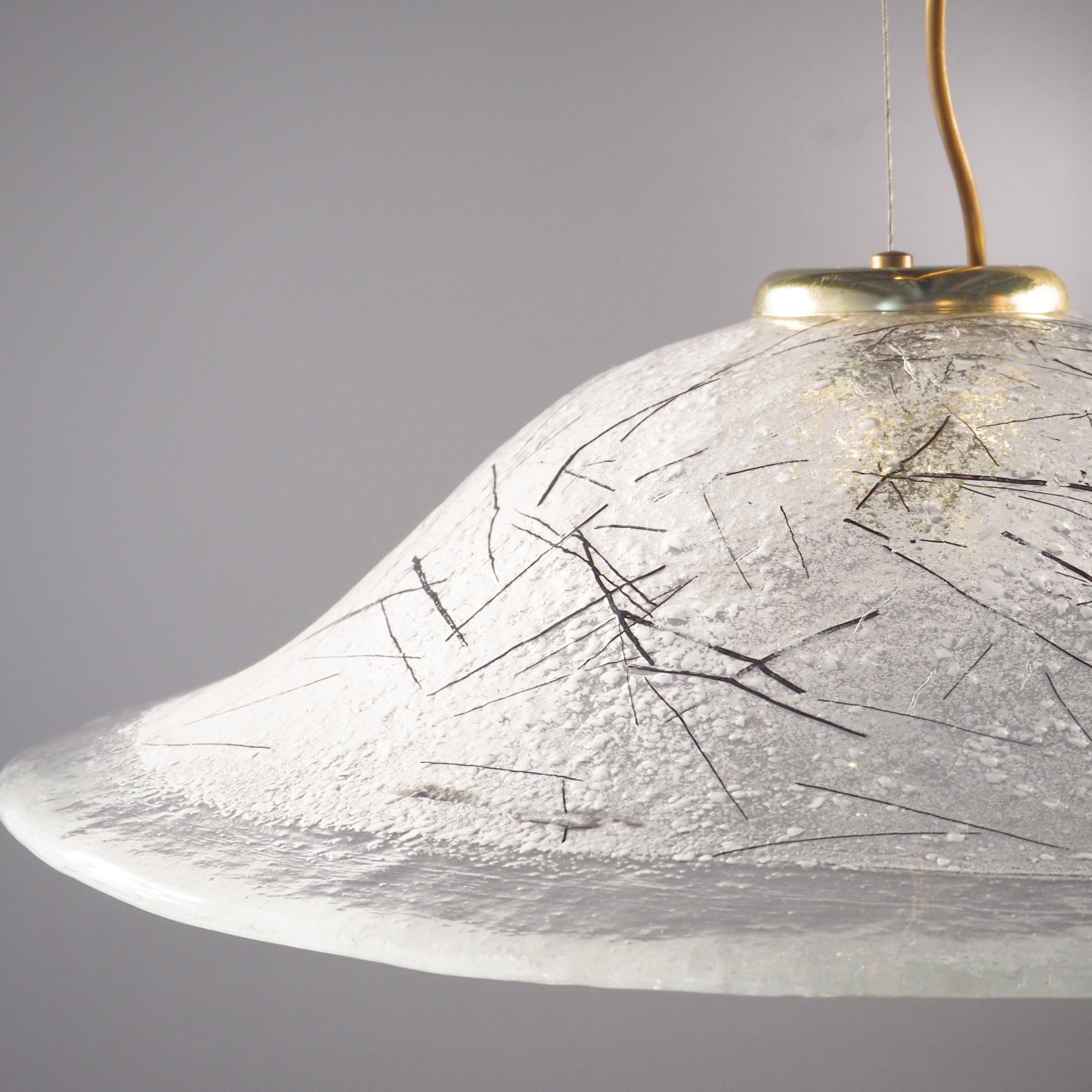 Ceiling light with textured Murano glass (ca. 1980)