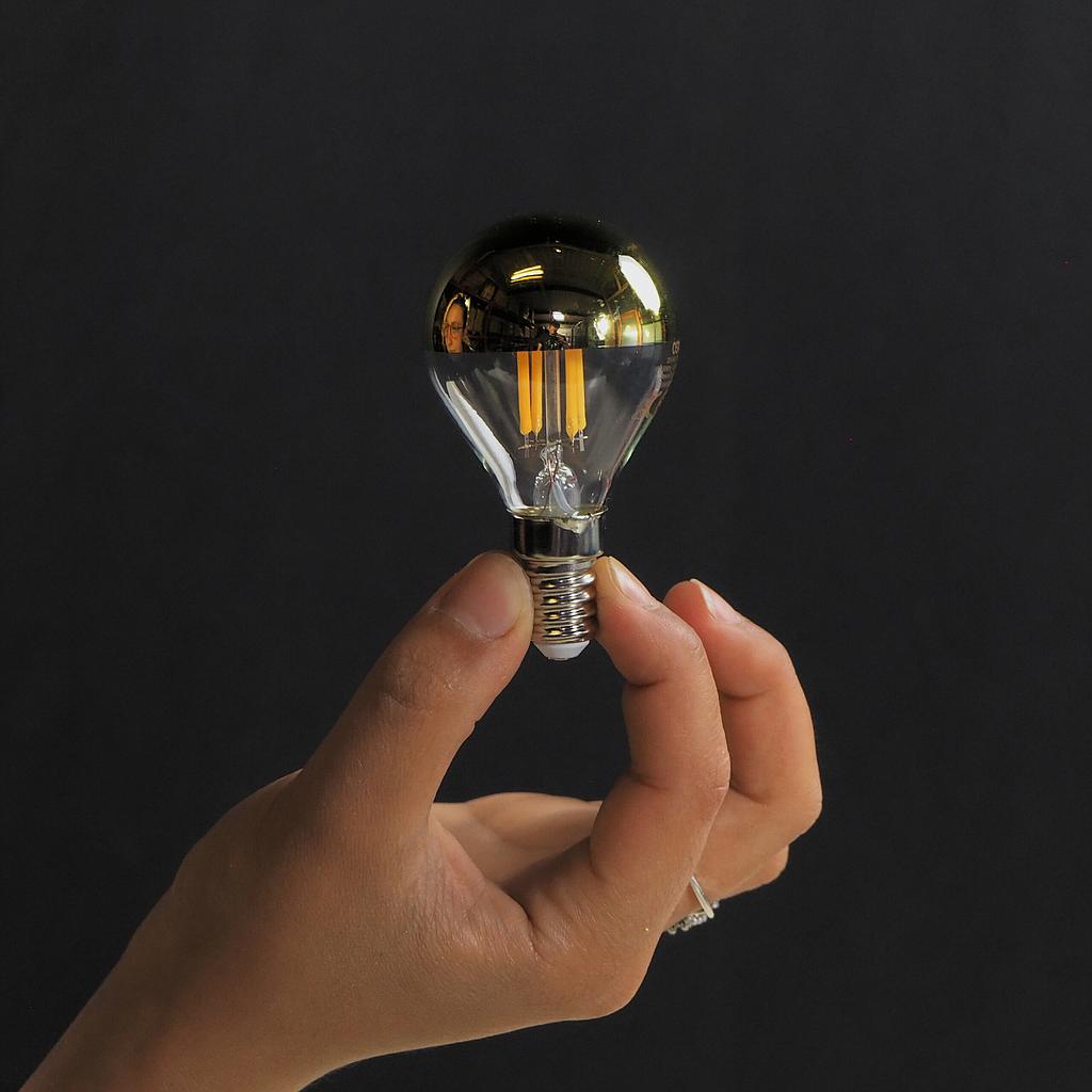 Bulb - OSRAM Classic LED E14 Bulb P45 Gold Mirror 4W 380lm 2700K (New)