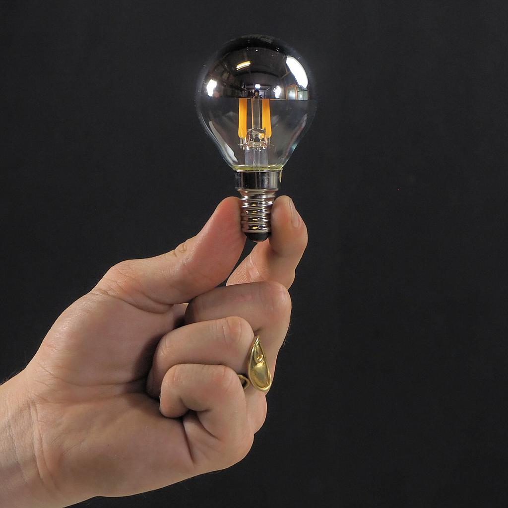Bulb - OSRAM Classic LED E14 Bulb P45 Silver Mirror 4W 350lm 2700K (New)