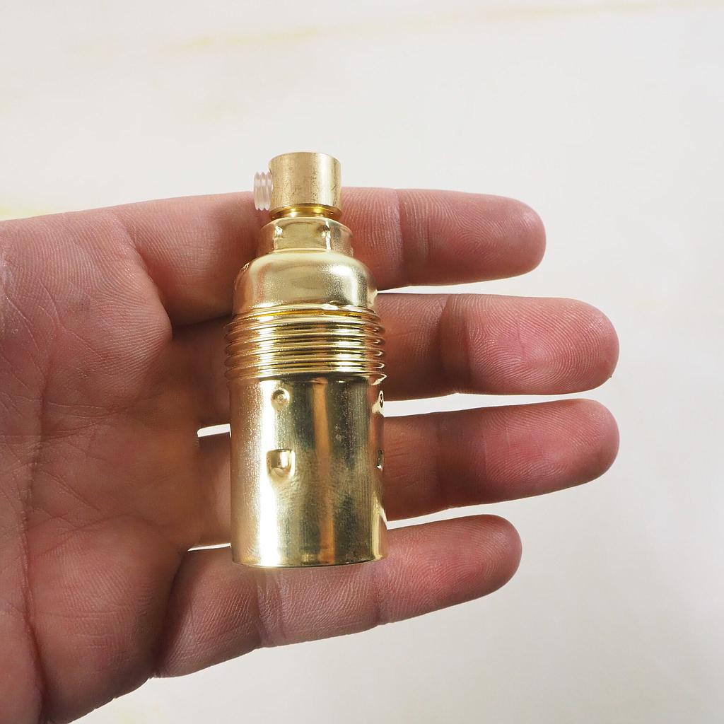 Golden E14 socket with brass cable tie (New)