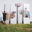 Set of aluchromie panels by Ralph Cleeremans (285 cm high) - Set 11