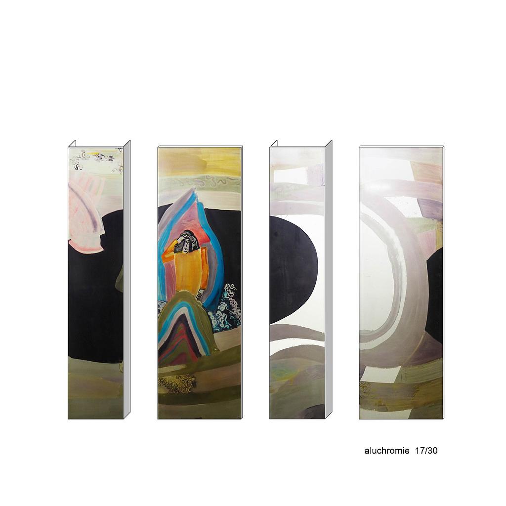 Set of aluchromie panels by Ralph Cleeremans (285 cm high) - Set 17