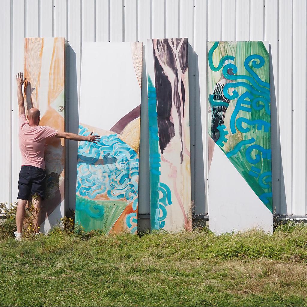 Set of aluchromie panels by Ralph Cleeremans (285 cm high) - Set 20