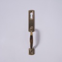 Brass plated steel cabinet handle with key hole