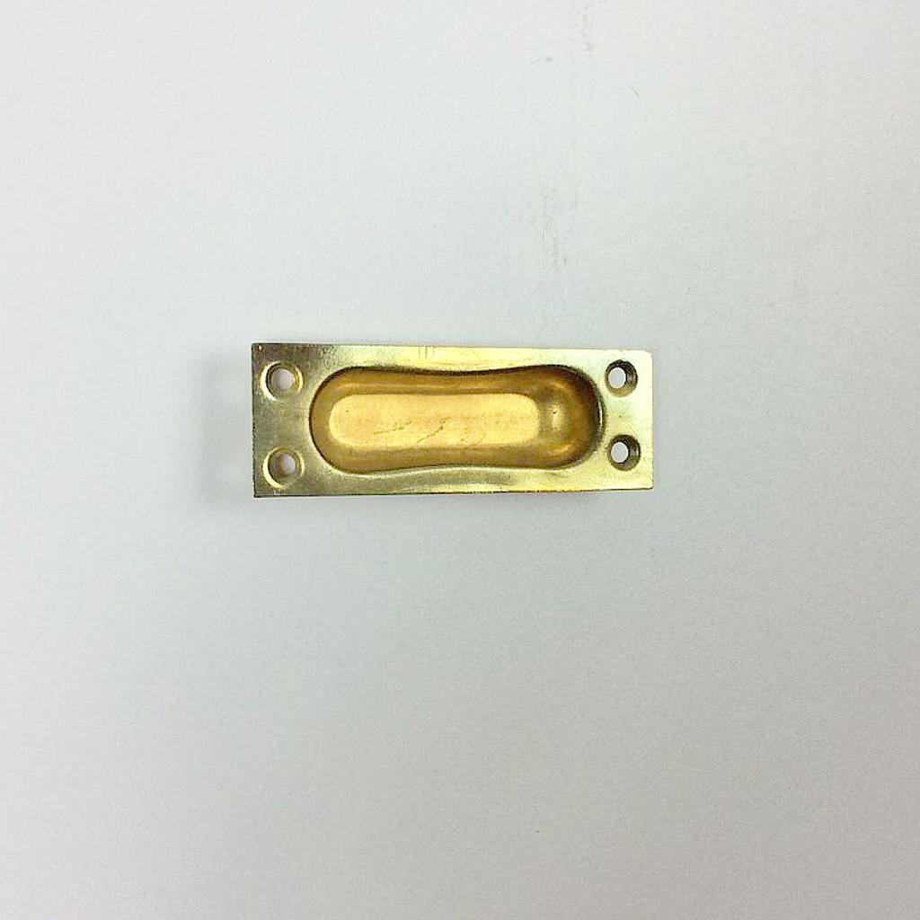 Pair of flush cabinet handle in brass (8 cm)