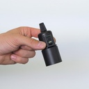 Black plastic E27 socket with lamp switch