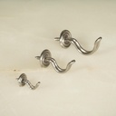 Wire hook with flat base in nickel plated steel (3 pcs)