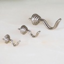 Wire hook with curved base in nickel plated steel (3 pcs)