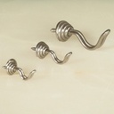 Wire hook with curved base in nickel plated steel (3 pcs)