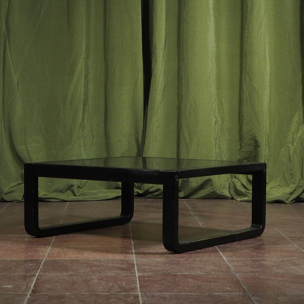 Coffee table with glass top by Martin Stoll (Black or Brown)