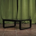 Coffee table with glass top by Martin Stoll (Black or Brown)