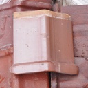 Reclaimed wall coping tile in glazed clay (double slant or corner) - Only available in our physical shop