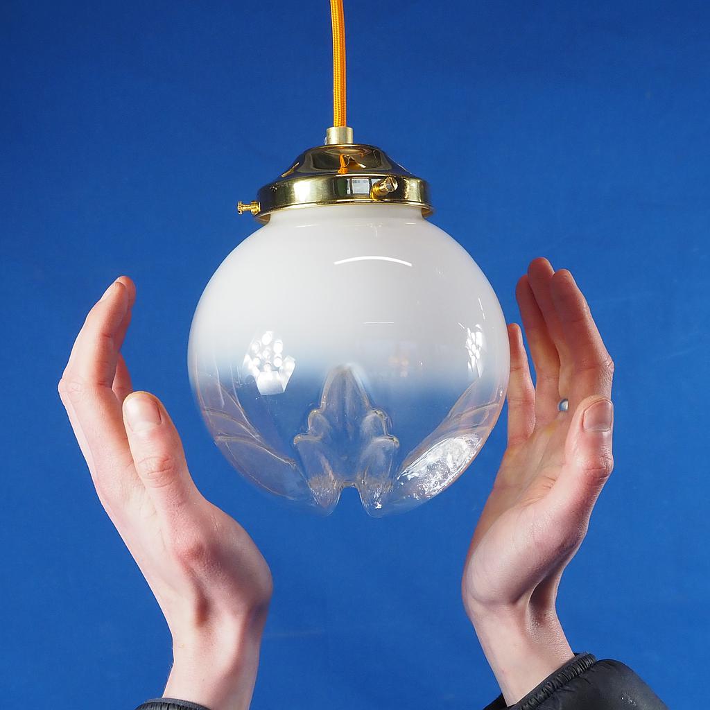 Hanging light by Mazzega in smoked Murano glass (ca. 1970)