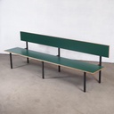 Stackable bench with backrest by Samyra Moumouh