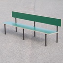 Stackable bench with backrest by Samyra Moumouh