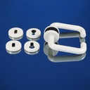 Door handle in nylon with key rosettes by Linea Bertomani - Light grey