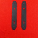 Pair of doorplates in black powder coated steel.