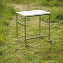 Side table on castors with rods by Röder Sohne (ca. 1980)