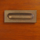 Inset cabinet handle in solid bronze by Jules Wabbes (ca. 1970)