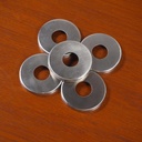 Door handle rosette in brushed stainless steel by Metafranc