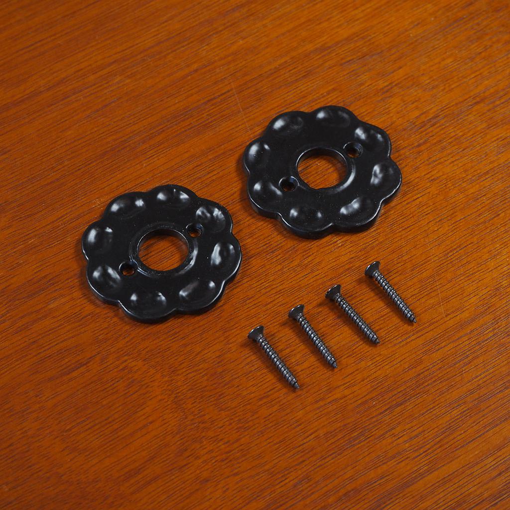 Pair of door handle rosettes in lacquered steel