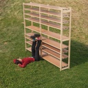 Shelf 'Almawood' in solid pine by Almasy (H. 209 x L. 243 x D. 40 cm)