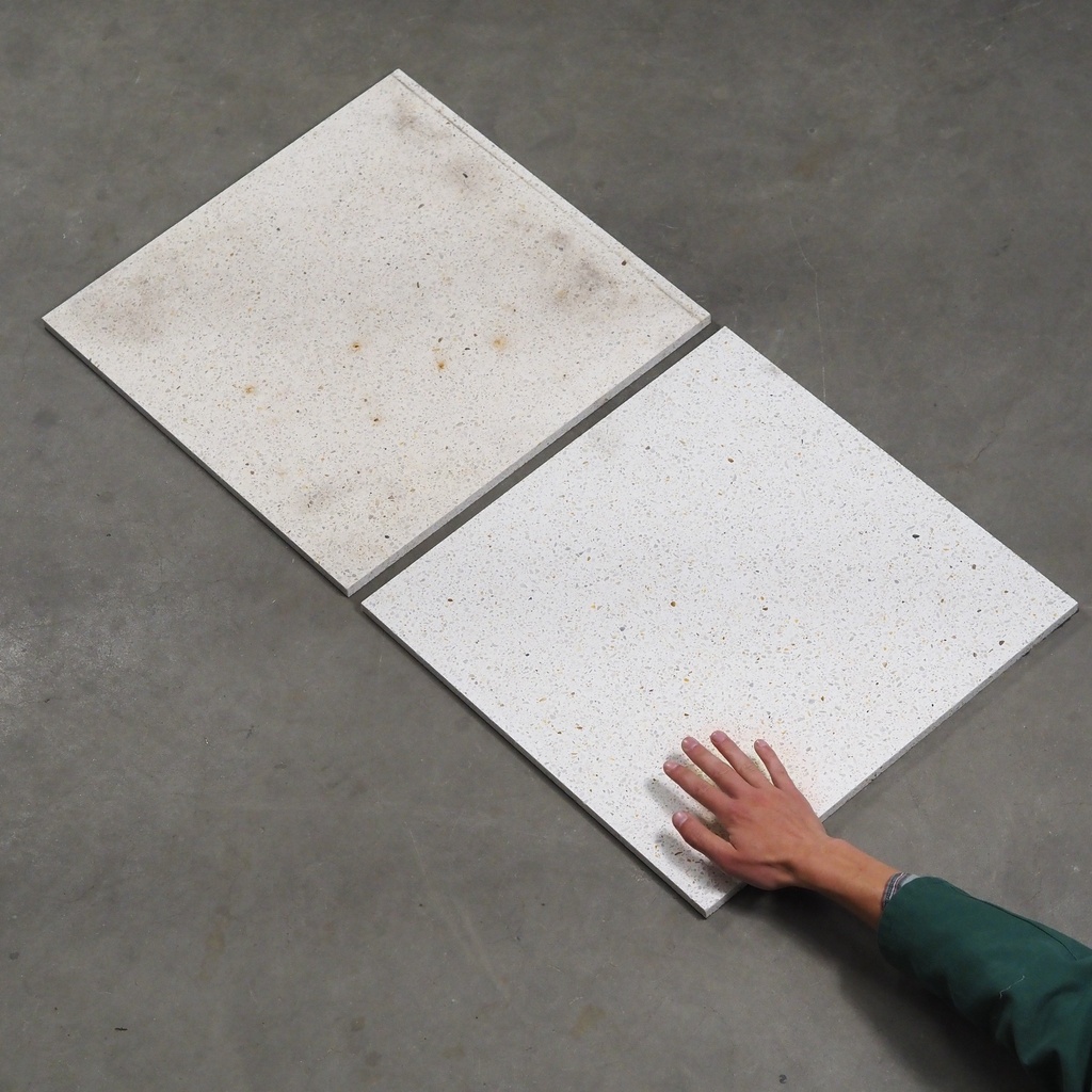 Square recut slab of terrazzo ‘Vetisol Cristo’ (50 x 50 cm)
