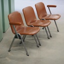 Stackable chair in brown synthetic leather from Antwerp's Court of Appeal