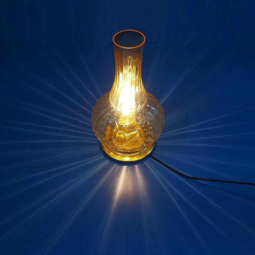 Table light 'Josiane' in brass with textured glass diffuser