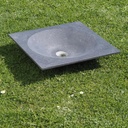 Square basin in natural stone (W. 44 cm) - Black