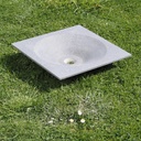 Square basin in natural stone (W. 44 cm) - Grey
