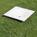 Square basin in natural stone (W. 44 cm) - White