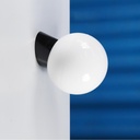 Wall/Ceiling light in opaline glass and bakelite - Angled