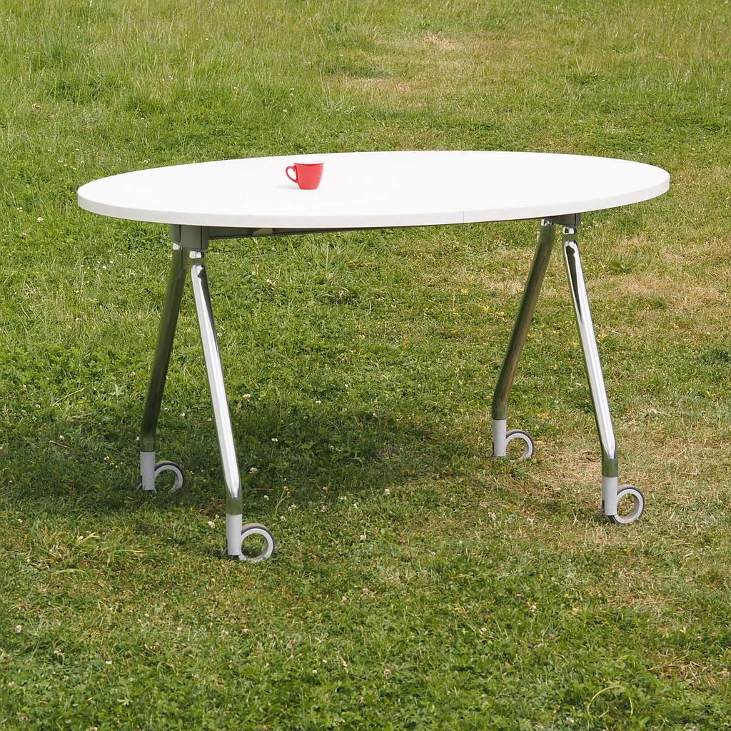 Office table 'Blitz' by Calligaris with oval laminated tabletop