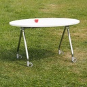Office table 'Blitz' by Calligaris with oval laminated tabletop