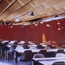 Ceiling module in oak plywood by Christophe Gevers from the Générale de Banque (L. 197 cm)