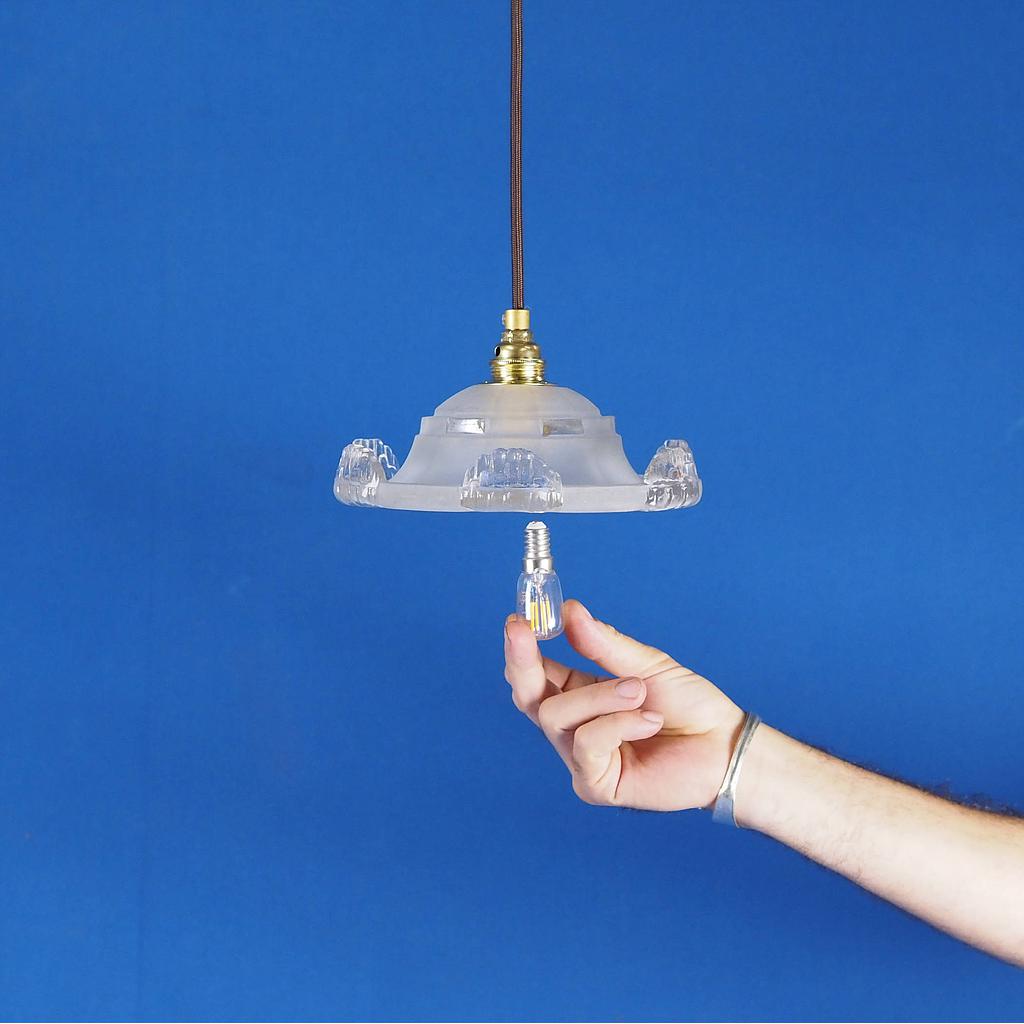 Hanging light 'Bonnie' with textured/frosted glass diffuser
