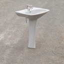 Pedestal bathroom sink in grey glazed ceramic by Vitrilux
