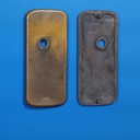 Single handle plate in sand-cast bronze by Jules Wabbes from the Générale de Banque (Right)