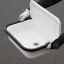 Bucket sink in enameled steel with PVC trim