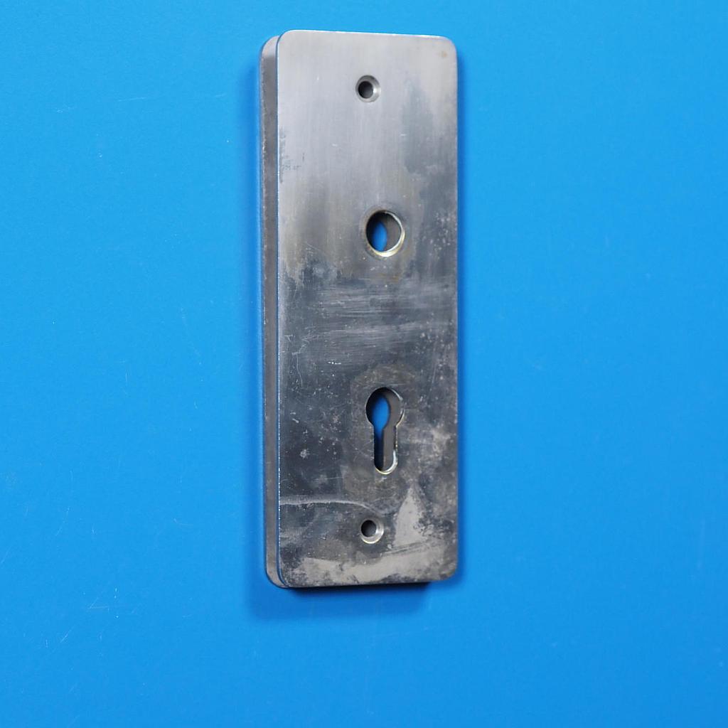 Double handle plate with keyhole in chrome-plated brass from the Générale de Banque - Hole on both sides (Right/Left)