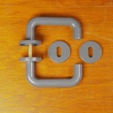 Door handle in nylon with key rosettes - Grey