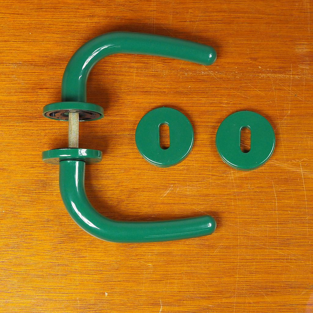 Door handle in nylon with key rosettes - Green