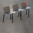 Stackable chair by Pierre-Emmanuel Vandeputte - Black with high backrest (with various coloured corners)