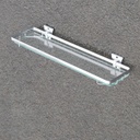 Bathroom shelf in chromed steel and clear tempered glass by Geesa