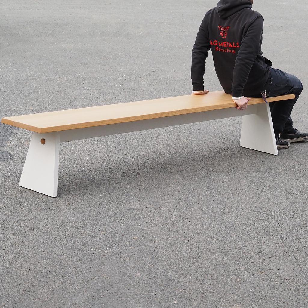 Bench 'June' in solid oak by Jean-François D'Or for Cruso - White/oak