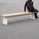 Bench 'June' in solid oak by Jean-François D'Or for Cruso - White/oak